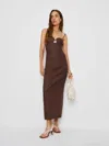 Reformation Malibu Linen Dress In Brown