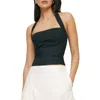 Reformation Malika Linen Top In Black