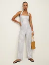 Reformation Malika Linen Jumpsuit In Harbor Stripe