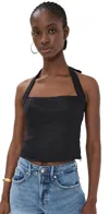 Reformation Malika Linen Top In Black