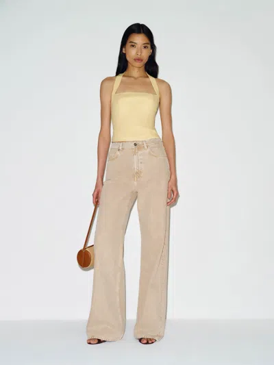 Reformation Malika Linen Top Yellow 12