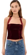 Reformation Malika Velvet Top Chianti In Chianti