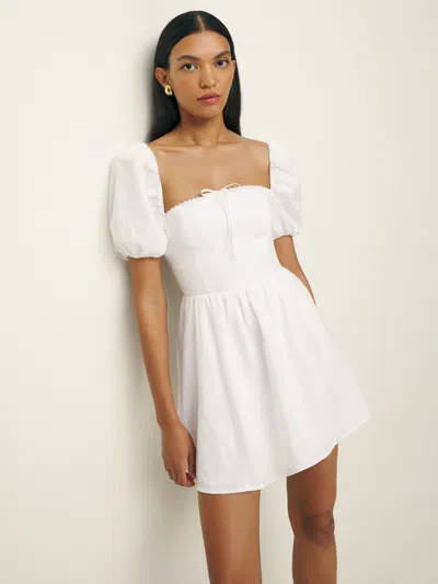 Reformation Malvina Linen Dress In White