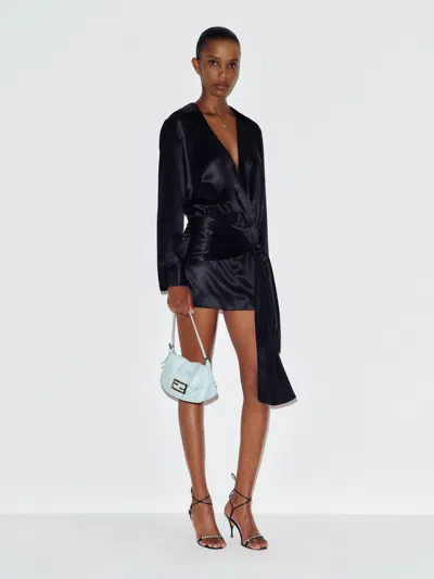 Reformation Manhattan Silk Dress Black 0