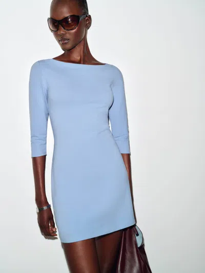 Reformation Marceline Knit Dress Blue Large