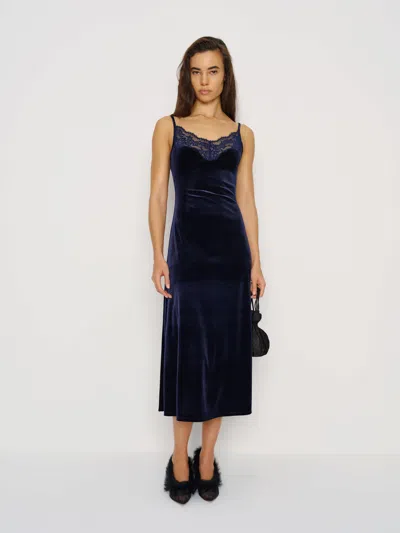 Reformation Marcella Knit Dress Blue Medium