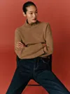 Reformation March Regenerative Wool Cropped Turtleneck In Multi