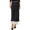 Reformation Marcia Layered Silk Maxi Skirt In Black