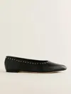 Reformation Maren Ballet Flat In Black W Studs