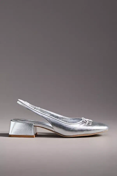 Reformation Margarita Slingback Heels In Silver