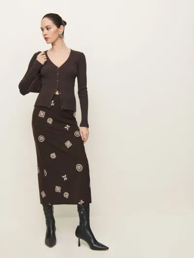 Reformation Maria Knit Skirt In Palace