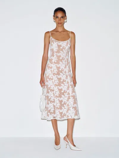 Reformation Marian Dress Ivory Bloom Lace 0 In Brown