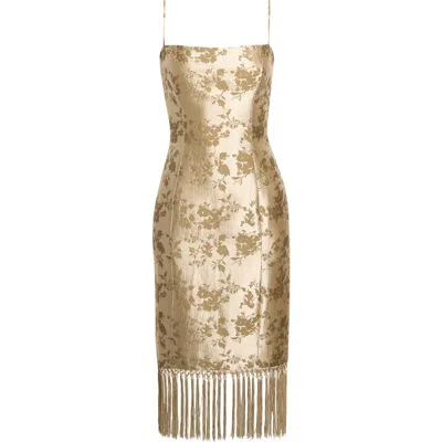Reformation Maribel Fringe Minidress In Animal Print