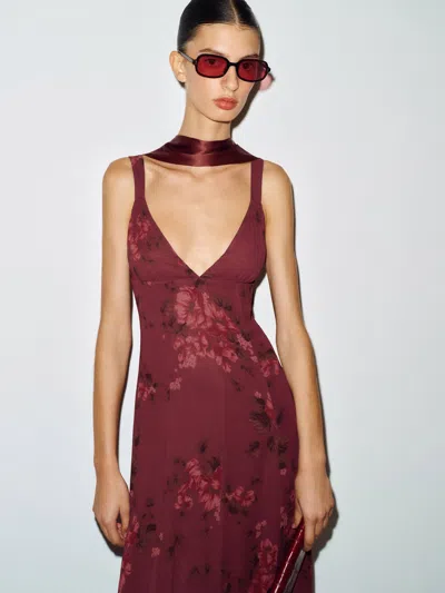 Reformation Maribella Dress Red 0 In Burgundy