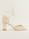 Reformation Marilena Lace Up Pump In Cream Puff Leather