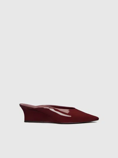 Reformation Marilyn Wedge Mule In Burgundy