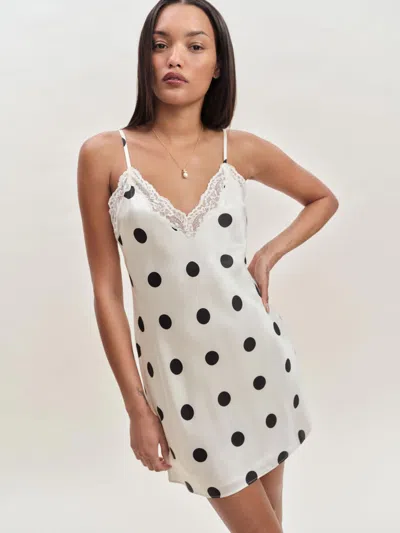 Reformation Marina Silk Dress In Pluto Dot