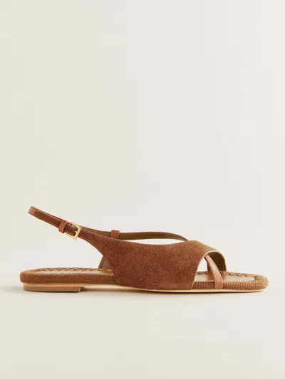 Reformation Marion Flat Sandal In Brown