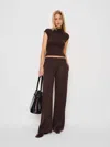 Reformation Petites Marion Low Rise Pant In Brown
