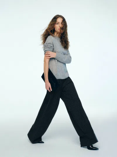 Reformation Marion Low Rise Pant Ivory Xs In Black