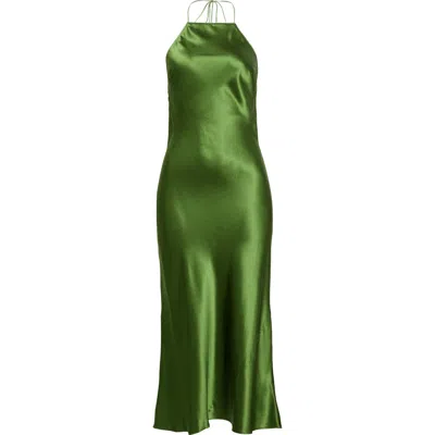 Reformation Maripaz Sleeveless Silk Maxi Dress In Green