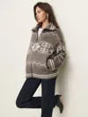 Reformation Mariposa Regenerative Wool Sweater Coat In Dormouse Arctic