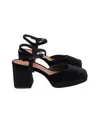 Reformation Marisol Platform Pumps In Black Velvet In Black