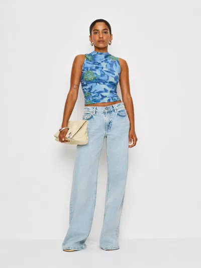 Reformation Marlo Knit Top In Blue