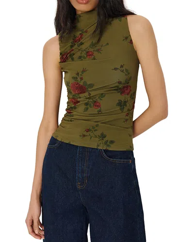 Reformation Marlo Ruched Top In Green