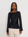 Reformation Marlow Silk Top In Black