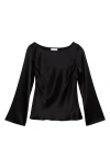 Reformation Marlow Silk Top In Black