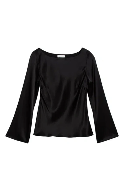 Reformation Marlow Silk Top In Black
