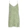 Reformation Marlowe Mini Printed Dress In Green Viscose In Green