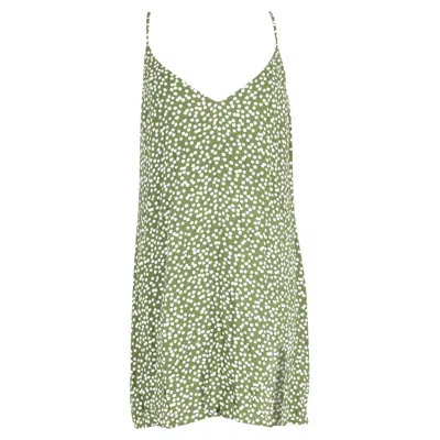 Reformation Marlowe Mini Printed Dress In Green Viscose