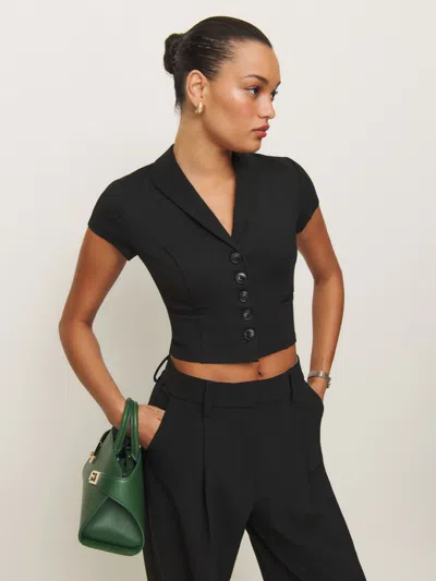 Reformation Marnie Knit Top In Black