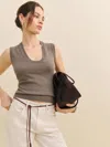 Reformation Marta Regenerative Merino Sweater Tank In Cocoa