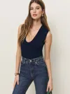 Reformation Marta Regenerative Merino Sweater Tank In Navy