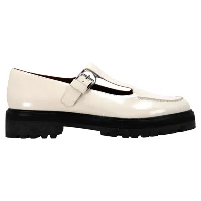 Reformation Mary Jane Flats In White Leather