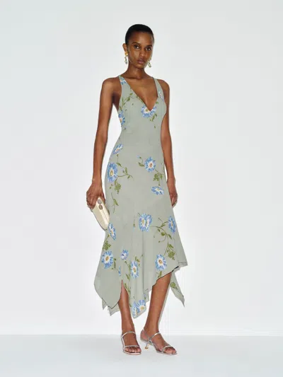 Reformation Robe Marysia Vert 34 In Green