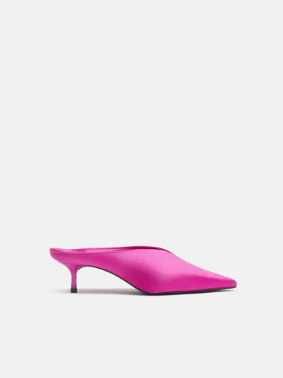 Reformation Mules À Talons Marzella Rose 5 In Pink