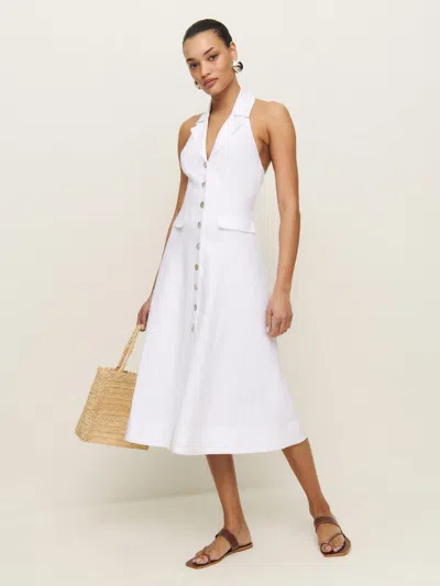 Reformation Masha Linen Dress In White