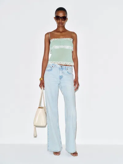 Reformation Top Masiey En Dentelle Vert L In Green