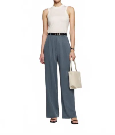 Reformation Mason High Rise Relaxed Wide Leg Pants In Slate In Gray