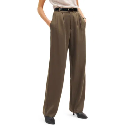 Reformation Mason High Waist Wide Leg Pants In Brown