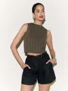 Reformation Mason Linen Short In Noir
