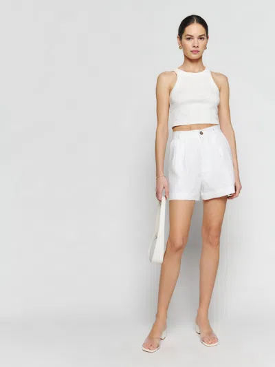 Reformation Mason Linen Short In White