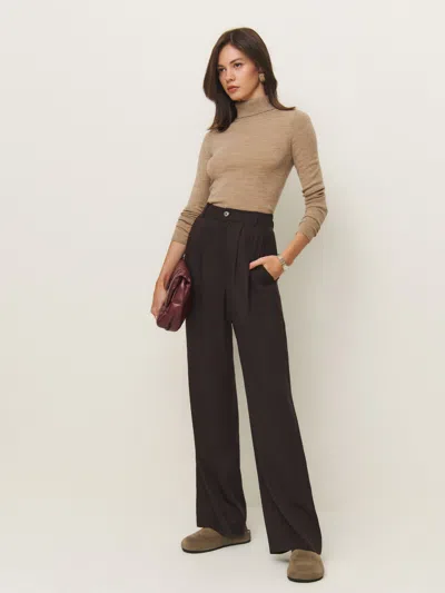 Reformation Mason Pant In Black Currant