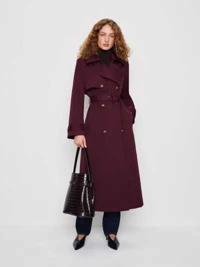 Reformation Matteo Trench In Burgundy