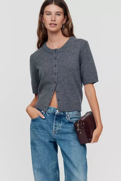 Reformation Maude Recycled Cashmere Blend Cardigan In Gray