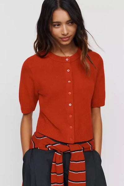 Reformation Maude Cashmere-wool Cardigan In Red